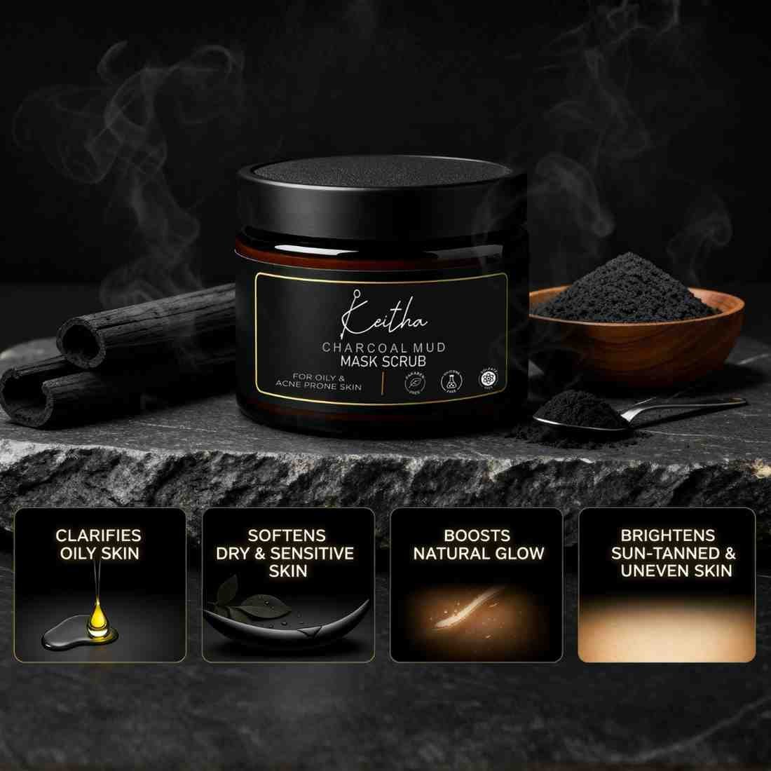 charcoal mud mask scrub