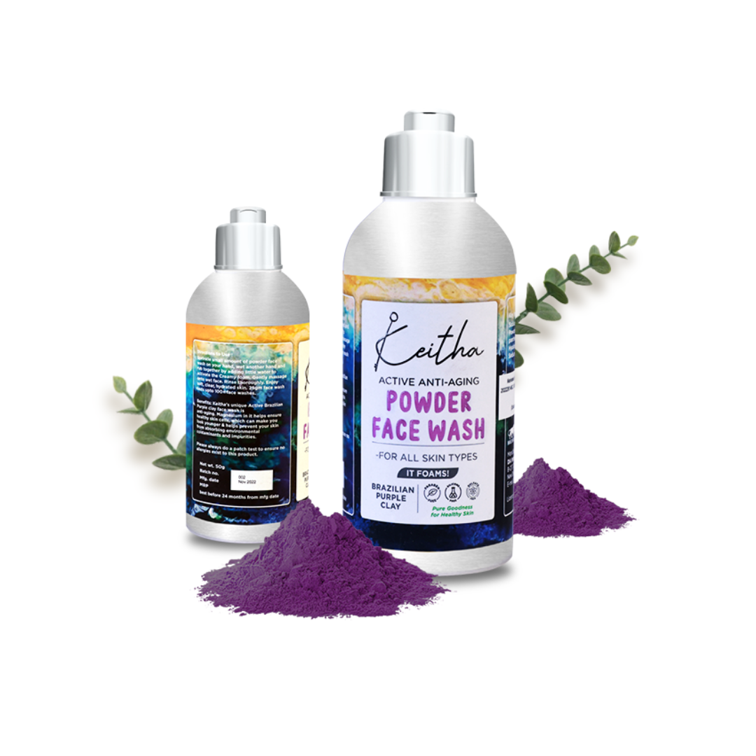keitha unique active anti aging brazilian purple clay powder face wash 2