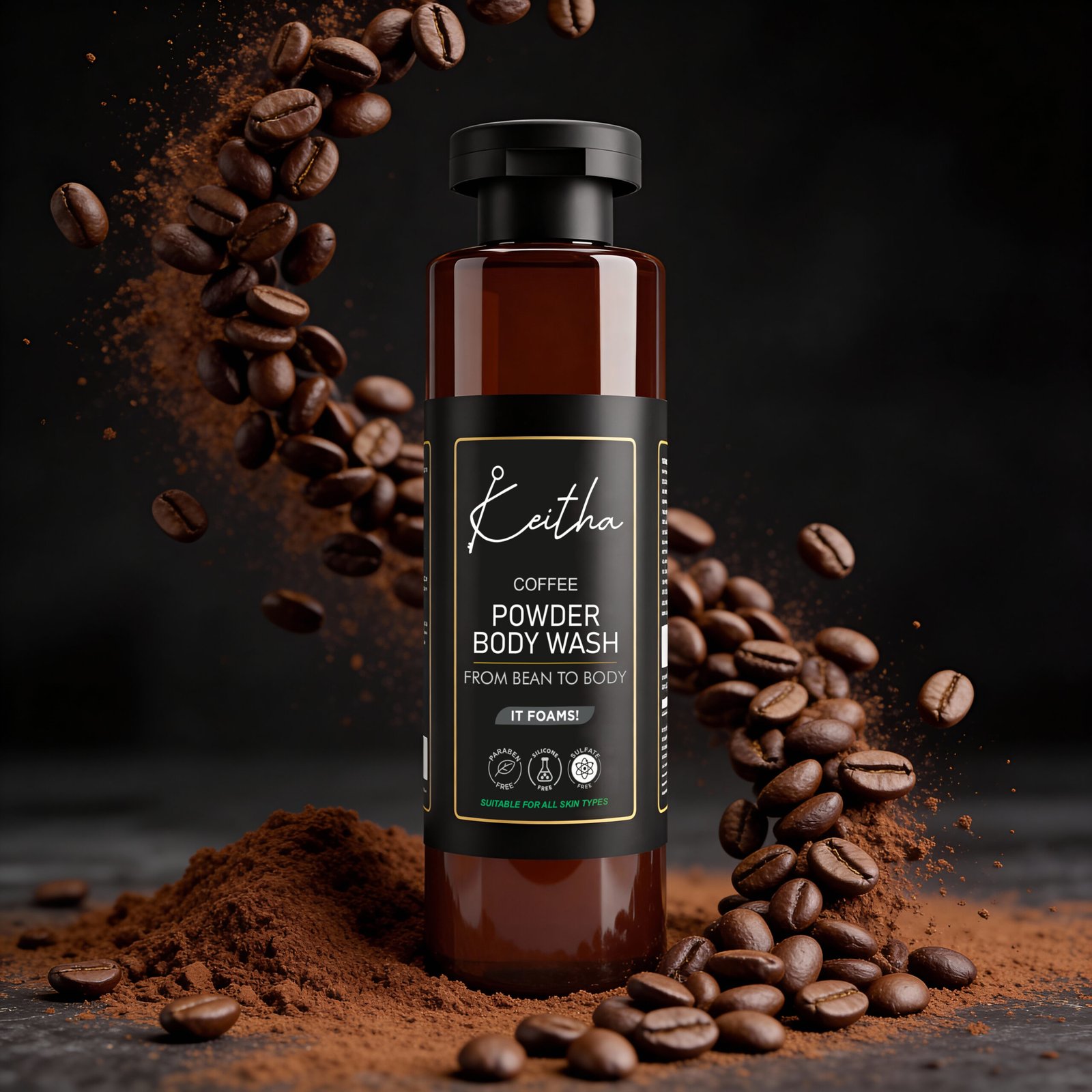 coffee powder body wash